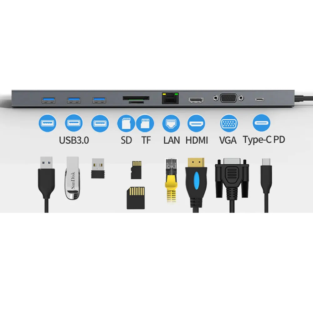 Adaptador Hub USB-C Ulink 10 en 1 ULADC101