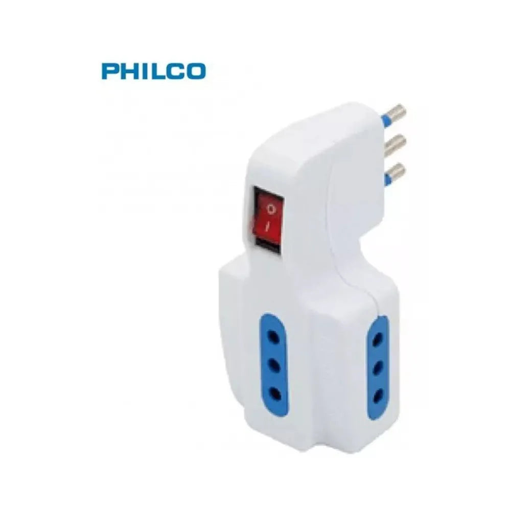 Adaptador de Enchufe Triple con Switch Philco 10A 250V 1500W 19ELT78519