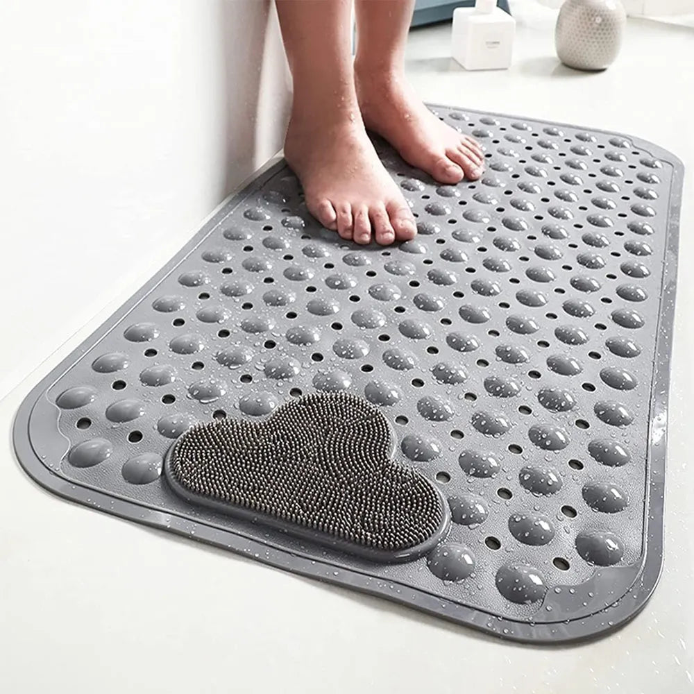 Alfombra Antideslizante para Ducha con Cepillos Color Gris