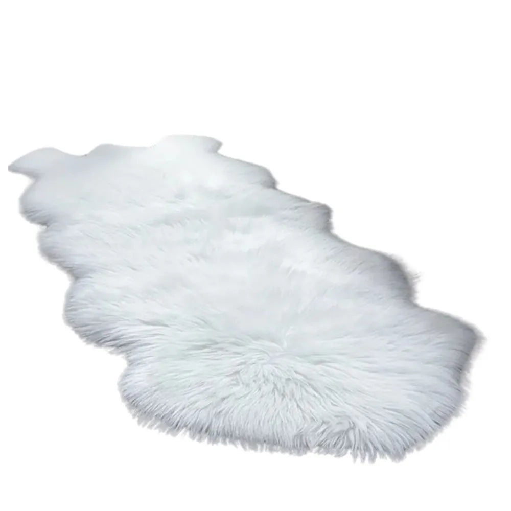 Alfombra Peluda Bajada de Cama 180 x 60 cm Color Blanco