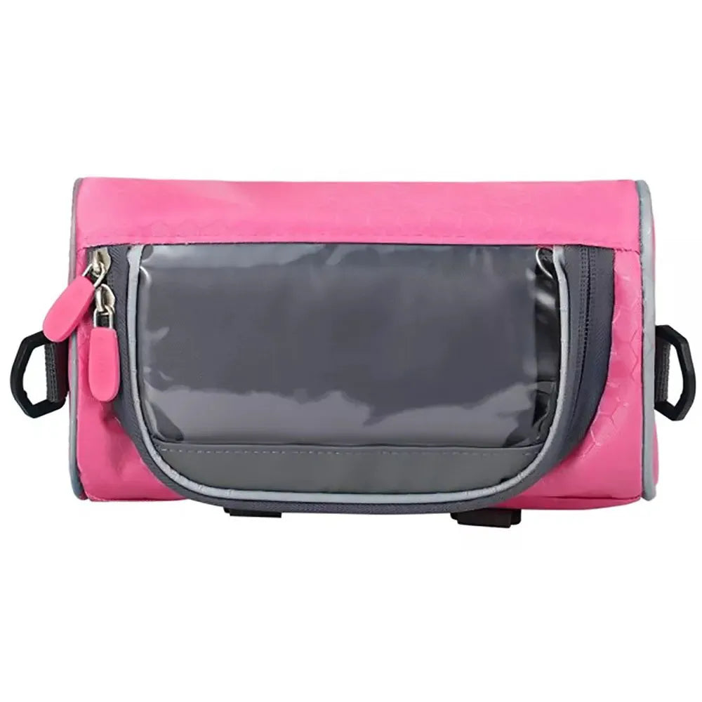 Bolso Delantero Impermeable para Bicicleta con Porta Teléfono Color Rosa