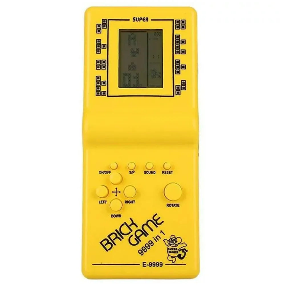 Brick Game Juegos Portátil Tetris 9999 en 1 Amarillo