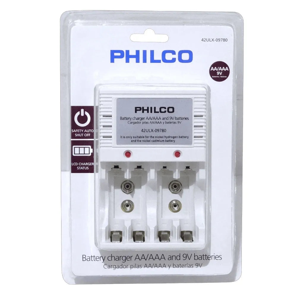 Cargador de Pilas Philco para 4 Pilas AA/AAA y 2 9V 42ULX-09780