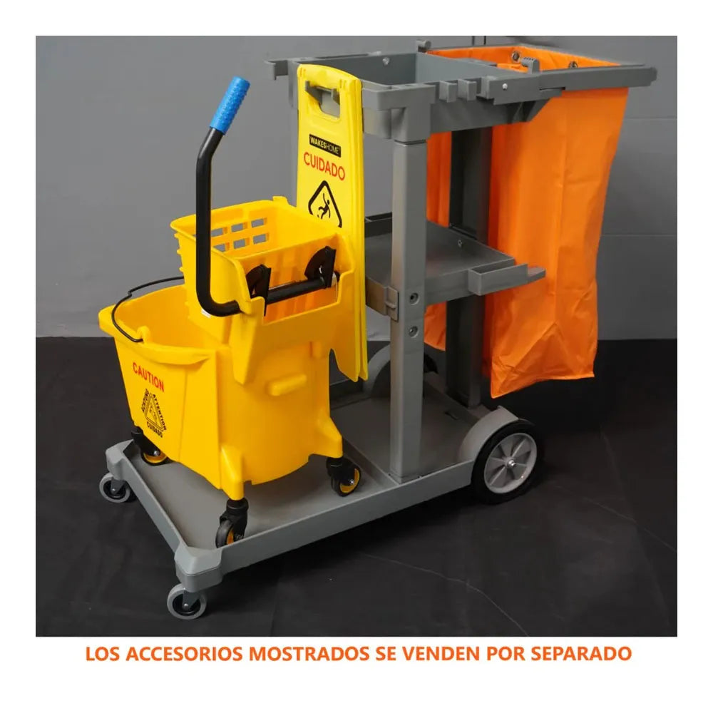 Carro Porta Utensilios de Limpieza 90kg + Bolsa