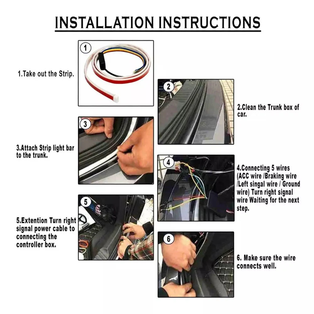 Cinta Tira Led Direccional Trasera Para Auto