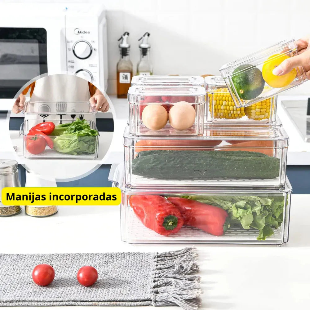 Contenedor Transparente para Refrigerador de 3 Piezas