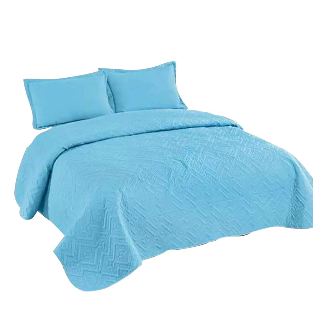 Cubrecama Quilt de 2 Plazas Lisos Color Celeste