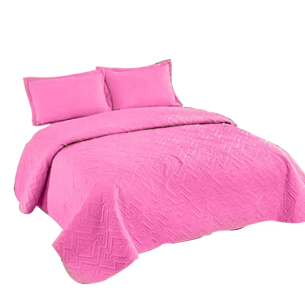 Cubrecama Quilt de 2 Plazas Lisos Color Rosa