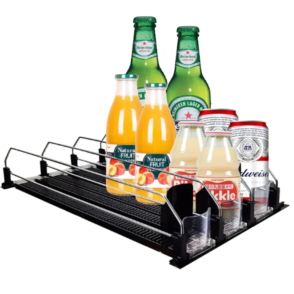 Dispensador y Organizador de Bebidas para Refrigerador de 3 Rieles