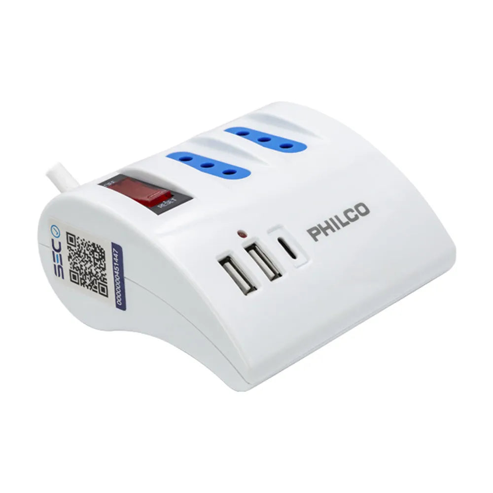 Extensión Alargador de Escritorio 3P 2USB 1USB-C 19PLC2044B Color Blanco