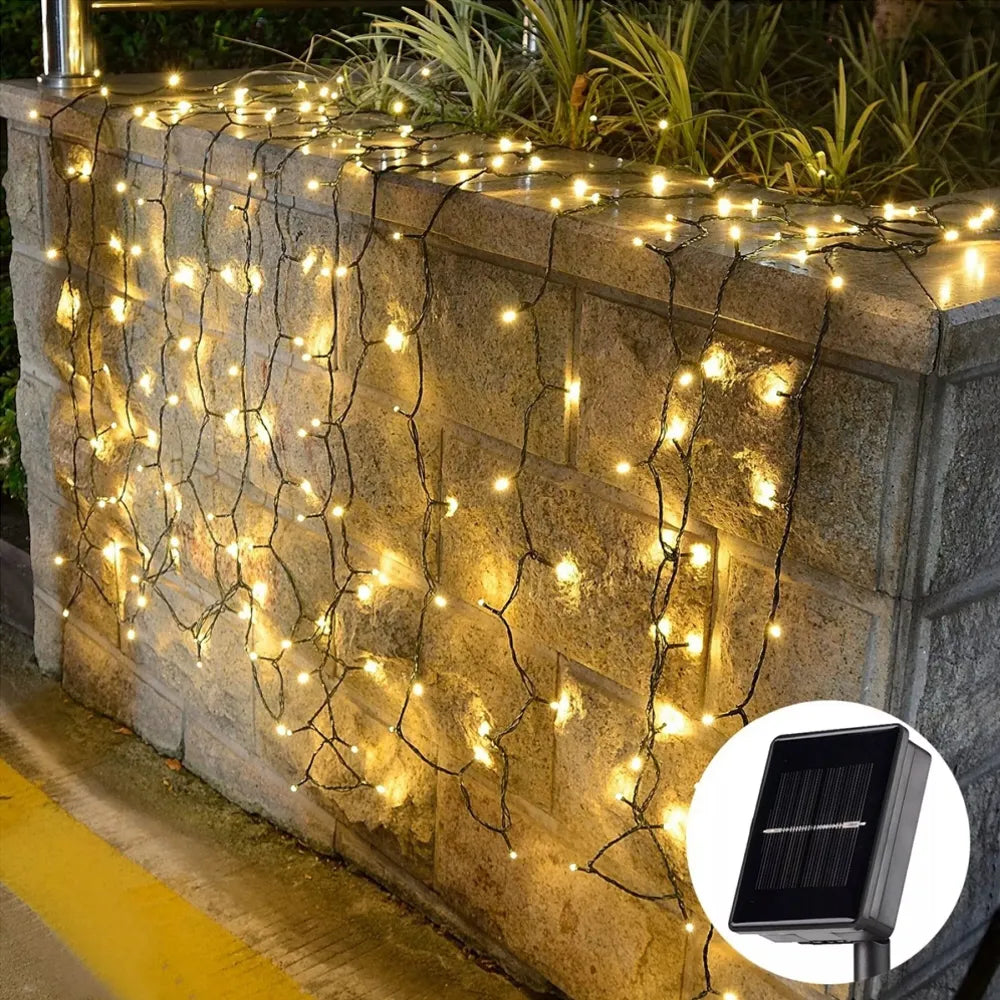 Guirnalda de Navidad 200 LED Solar de 20 Metros Luz Calida