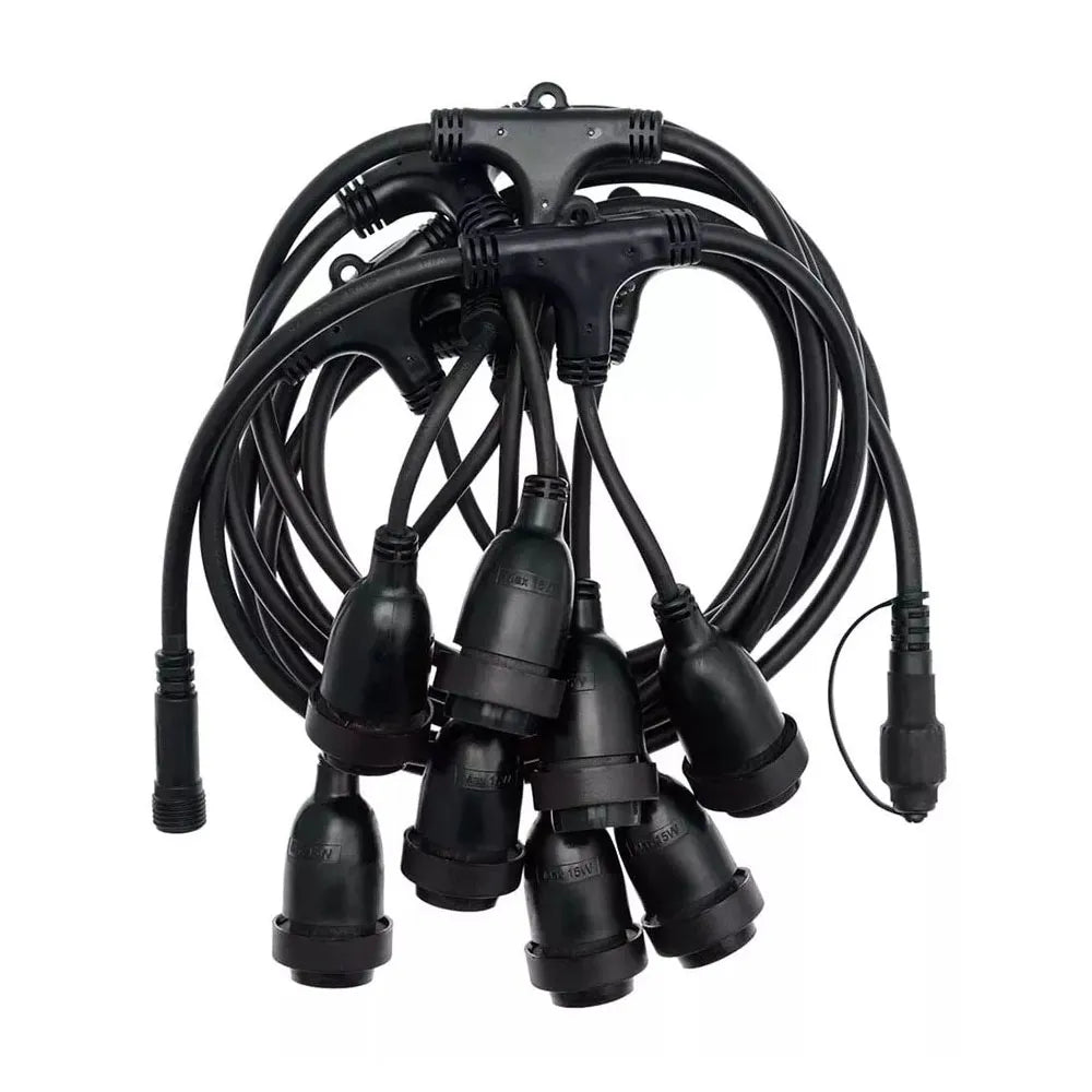 Guirnalda para Ampolletas LED E27 Exterior y Eventos de 10 Metros Color Negro