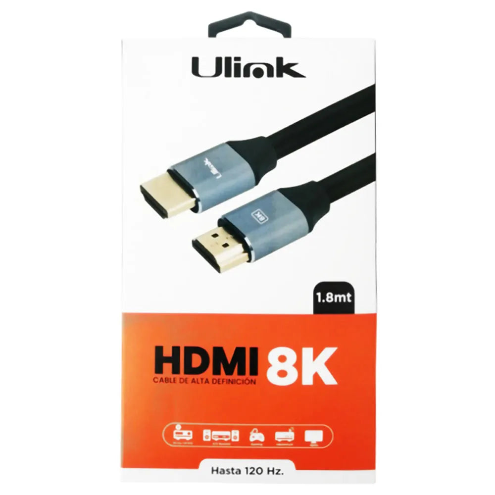 Cable HDMI a HDMI V2.1 de 1.80 Metros Ulink UHD 8K 60Hz