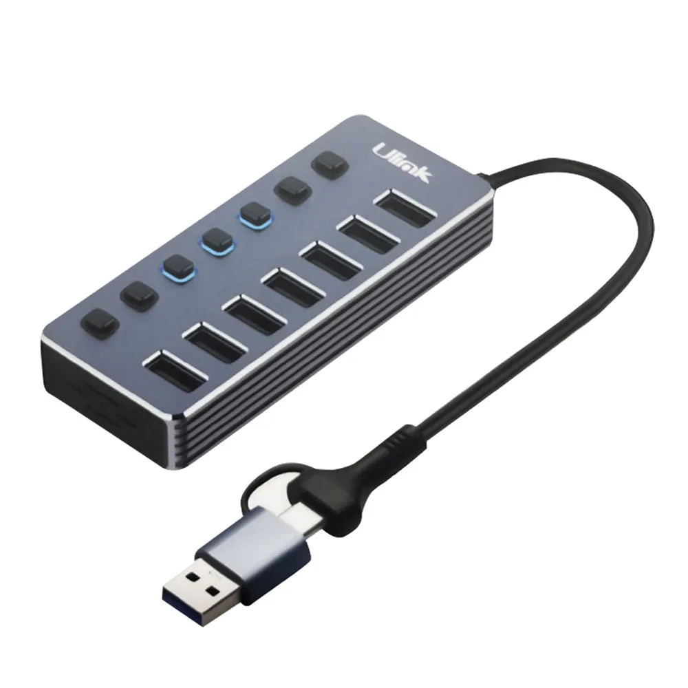 Hub USB Ulink USB-C/A 3.0 a 7 Puertos USB-A 3.0 UL-HUBCA7