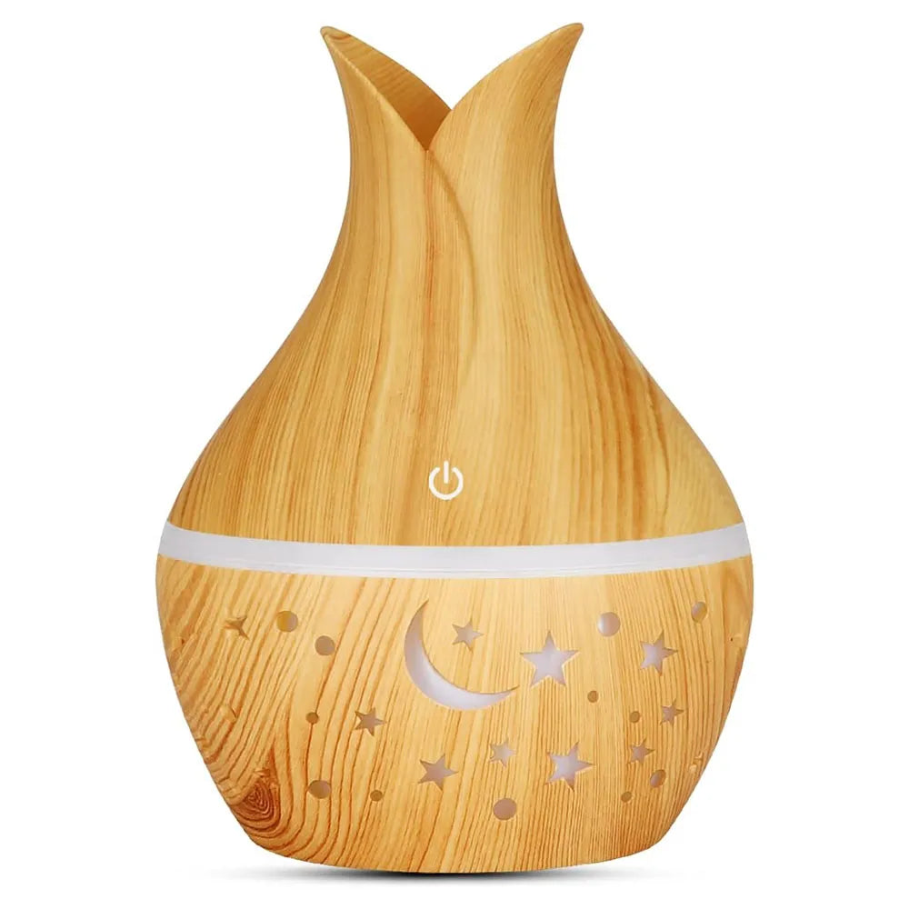 Humidificador 7 LED Mini USB KP-1560X Madera Clara Estrellas