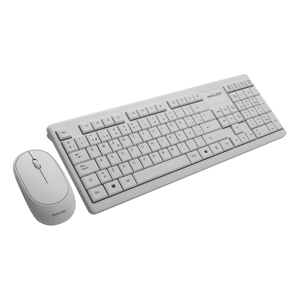 Kit Teclado y Mouse Inalámbrico Philco 29PPR6314B Blanco