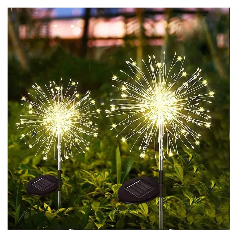 Luces Solares Micro-LED de Fuegos Artificiales Luz Calida