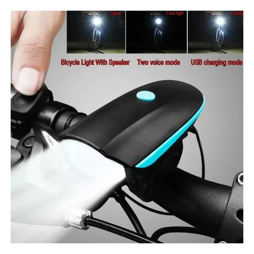 Luz LED Delantera de Bicicleta Recargable USB Color Azul