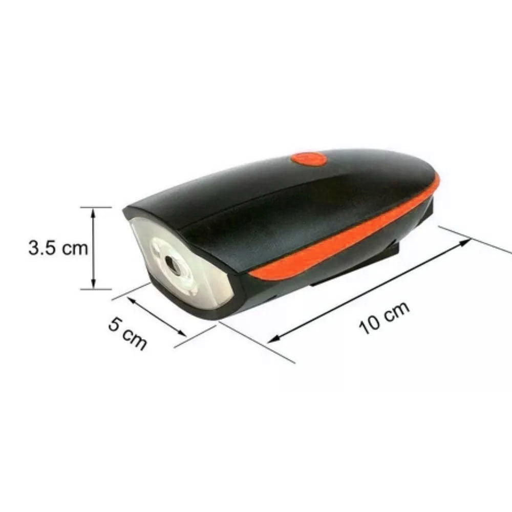 Luz LED Delantera de Bicicleta Recargable USB Color Naranja