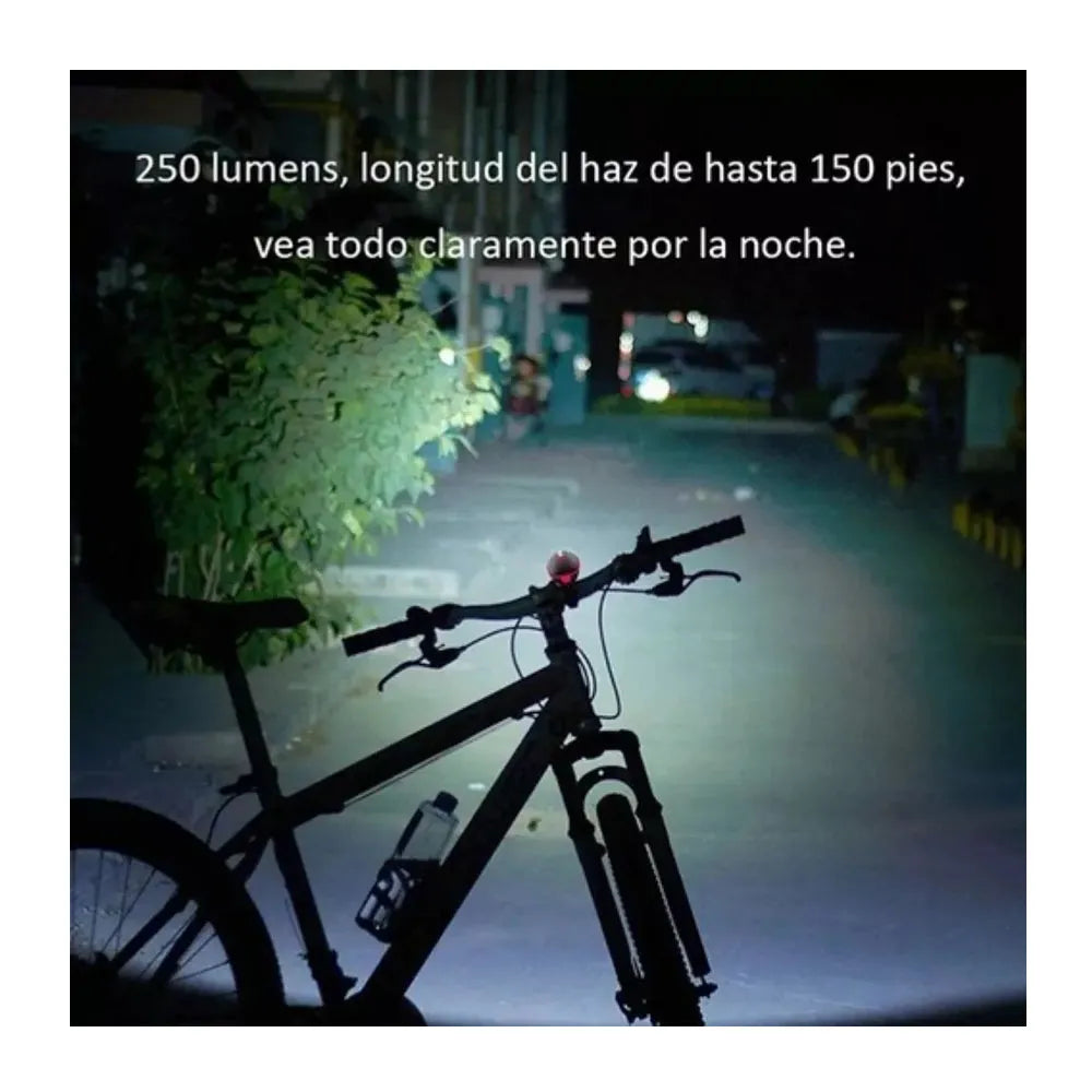 Luz LED Delantera de Bicicleta Recargable USB Color Rojo