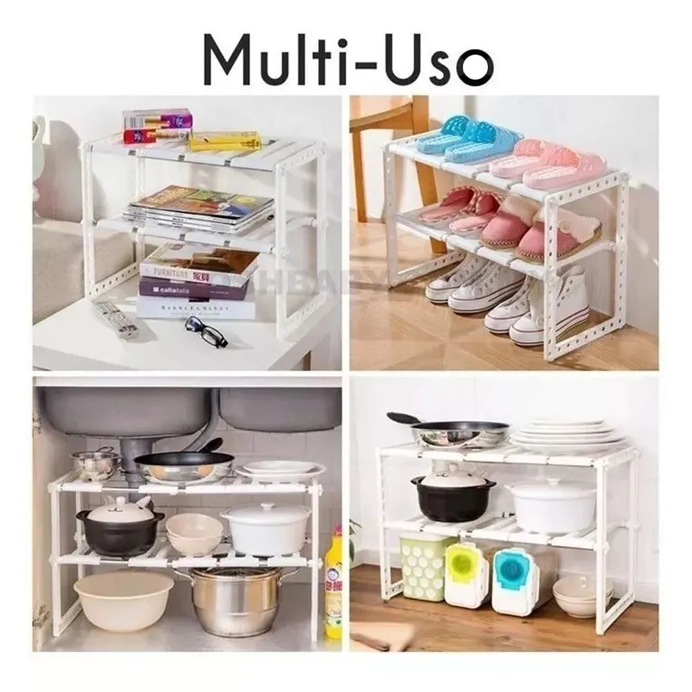 Mueble Organizador Estante Cocina Baño Ajustable 50 a 70 Cm