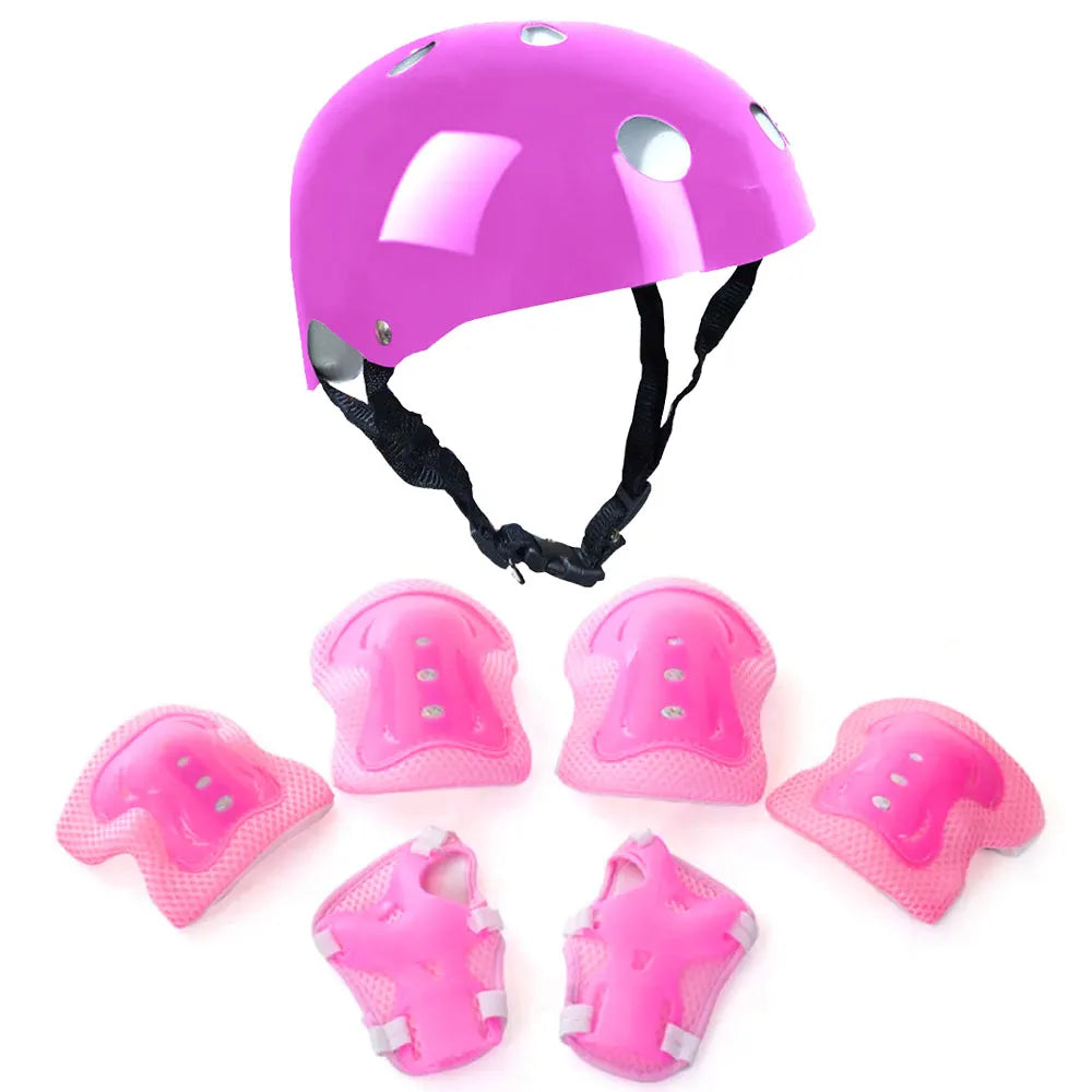 Patin Rosa 4 Ruedas Ajustable + Set Protección Casco Urbano