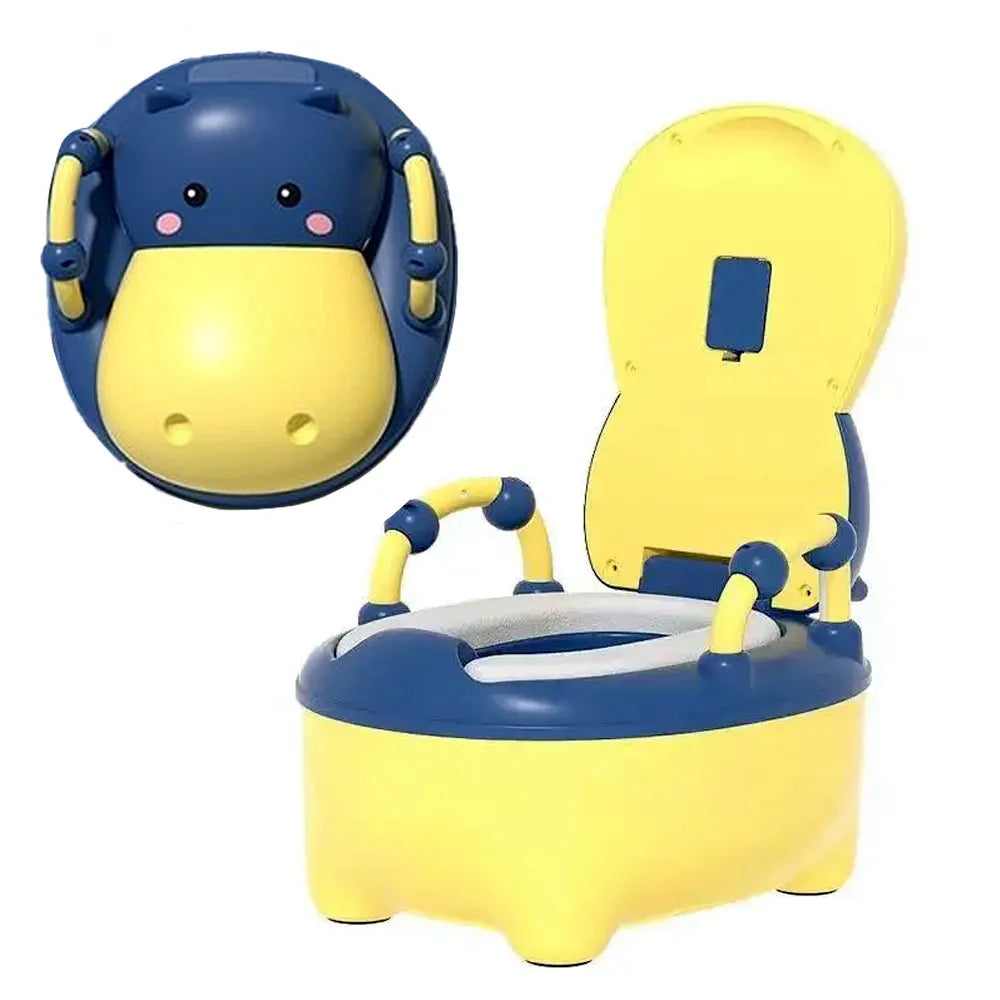 Pelela Bacinica Baño Infantil para Niños/as con Cojín de Hipopotamo Color Amarillo