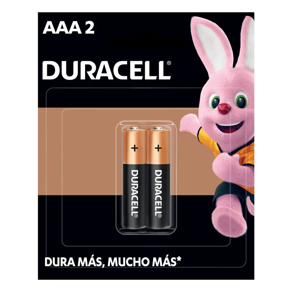 Pilas Alcalinas 1.5V Duracell AAA de 2 Unidades