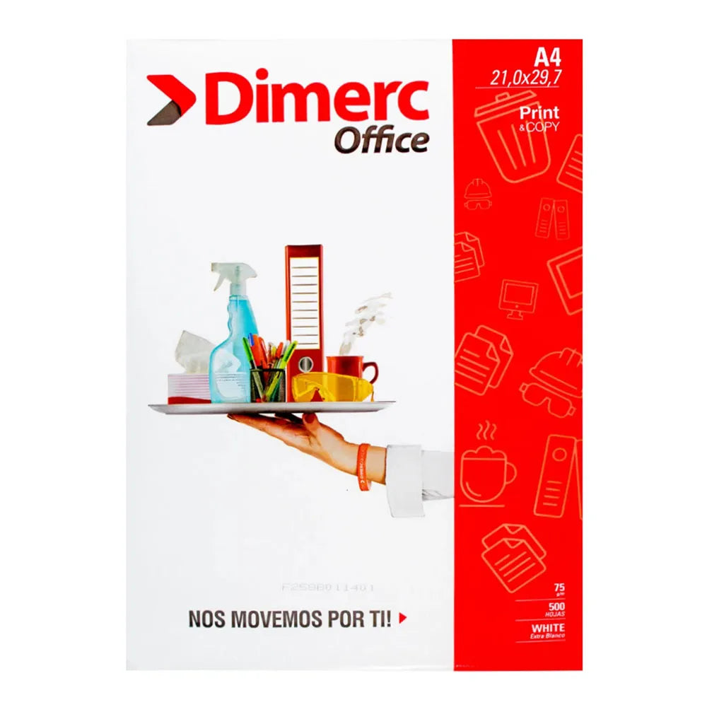 Resma de Papel Carta Dimerc Office 500 Hojas Blancas 75grs