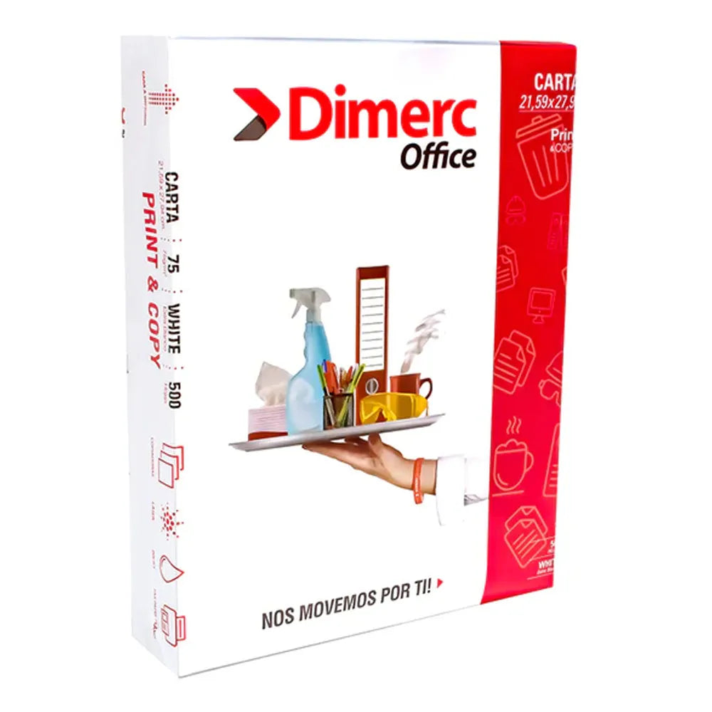 Resma de Papel Carta Dimerc Office 500 Hojas Blancas 75grs