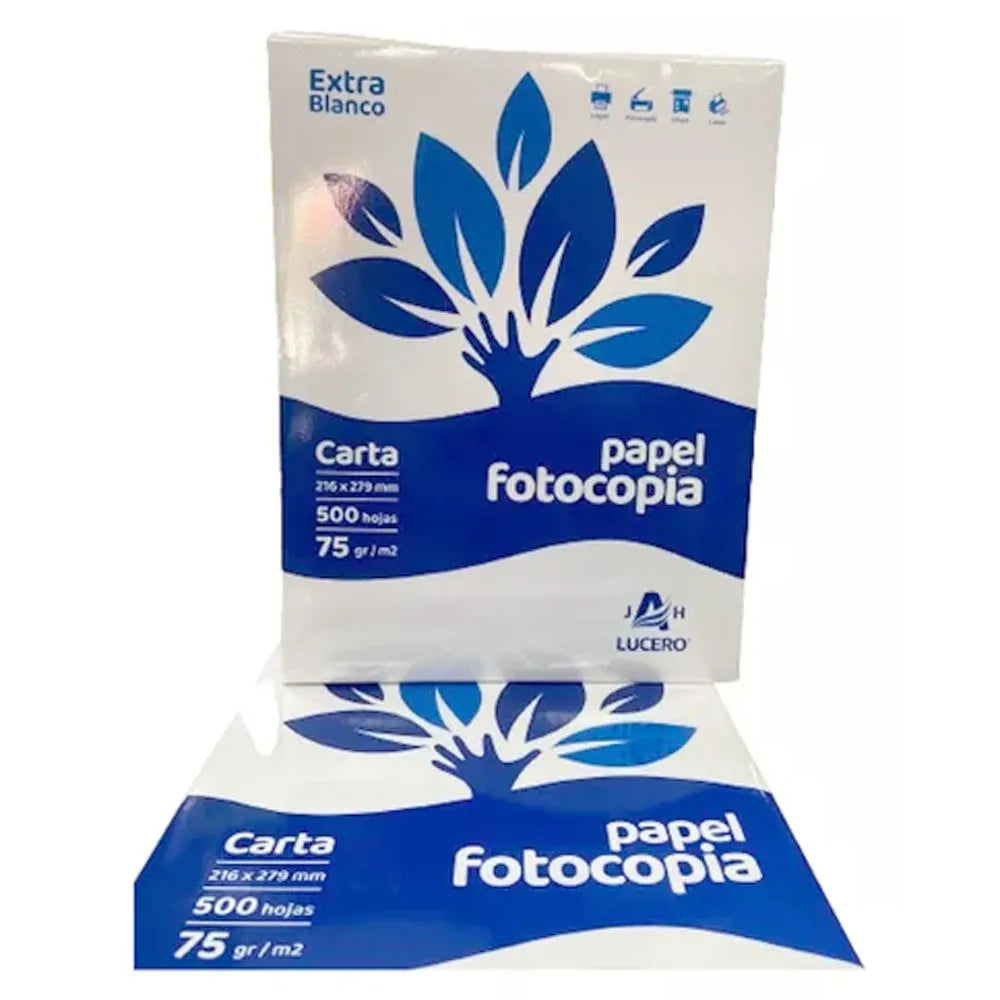 Resma de Papel Carta Lucero 500 Hojas Blancas 75grs