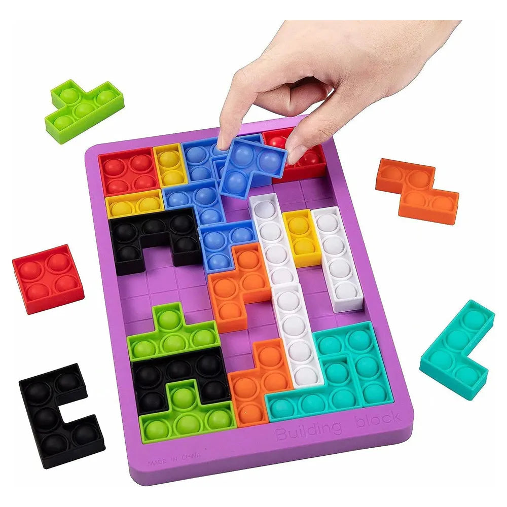Rompe Cabeza de Tetris Pop-Its 26 Piezas Color Violeta