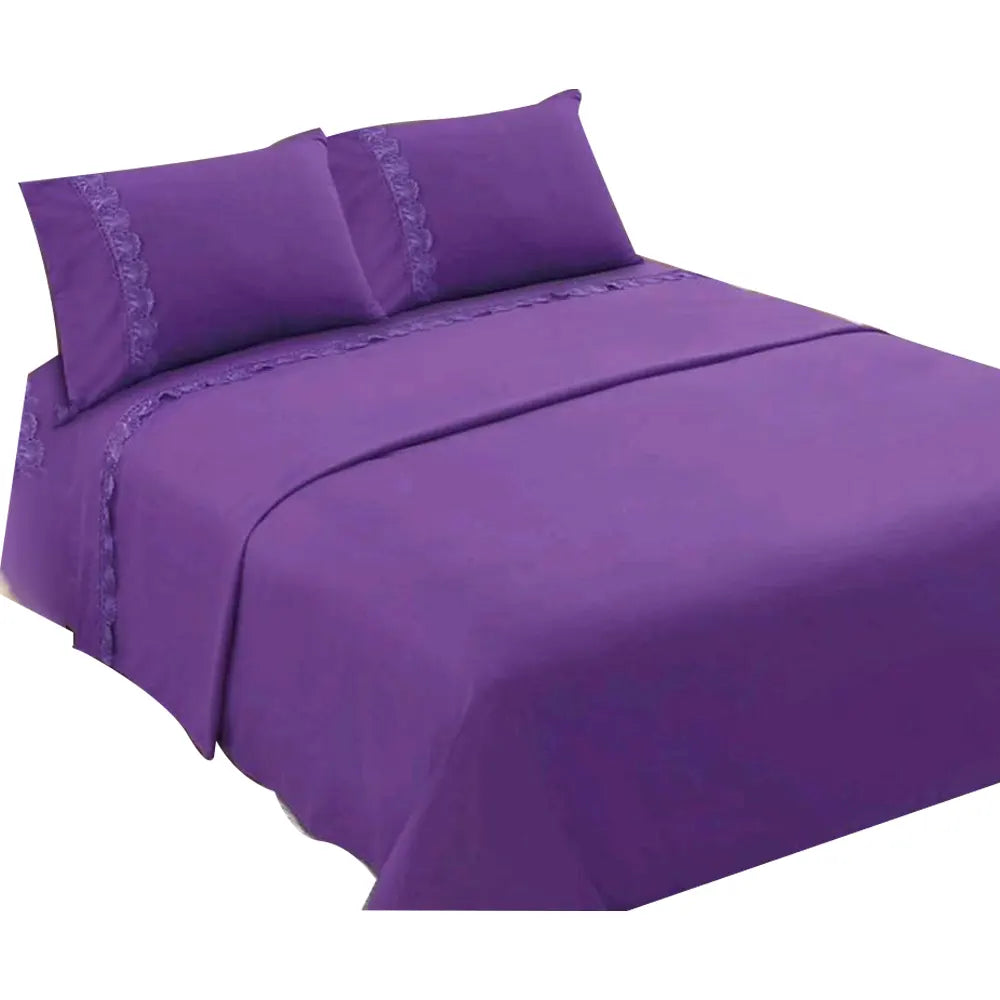 Sabana 144 Hilos 50% Poliester 50% Algodón 2 Plaza Color Violeta