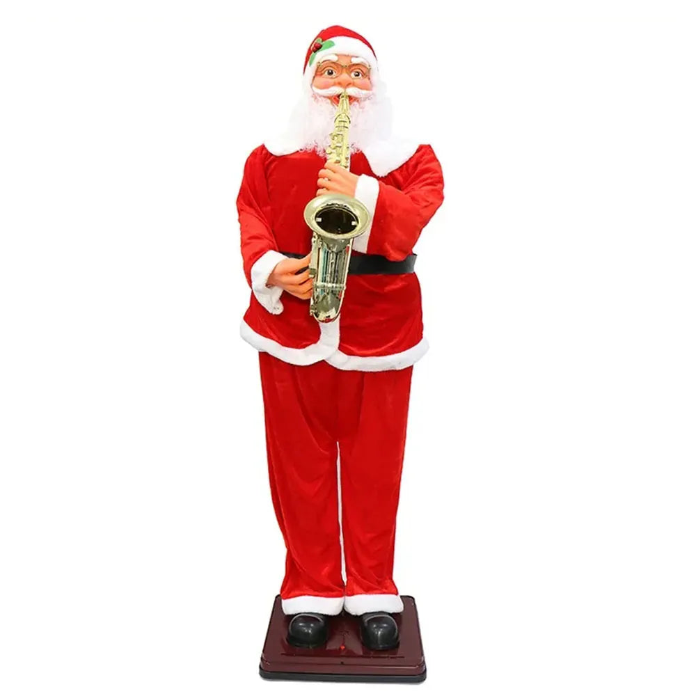 Santa Claus Viejo Pascuero Saxofón con Música y Movimiento de 1.80 Metros