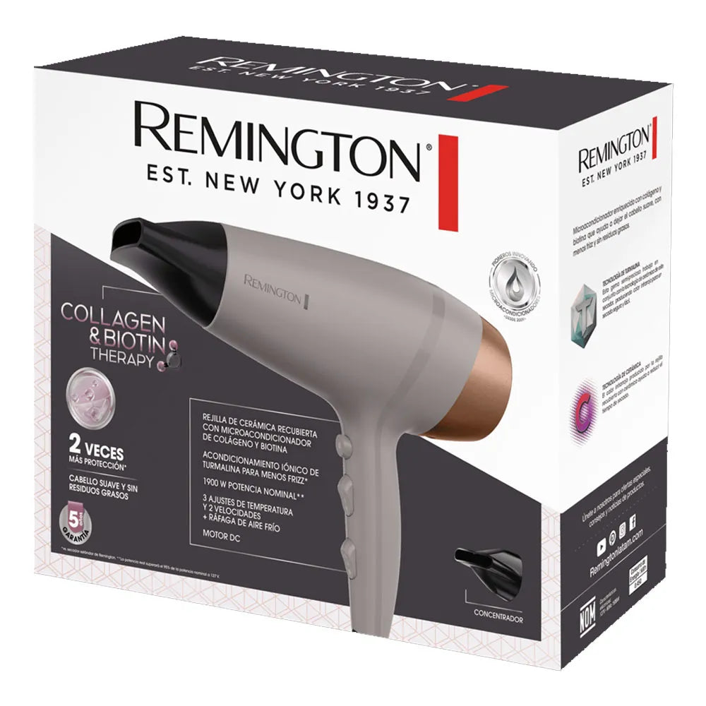 Secador de Pelo 1900W Remington Collagen & Biotin Therapy D26A