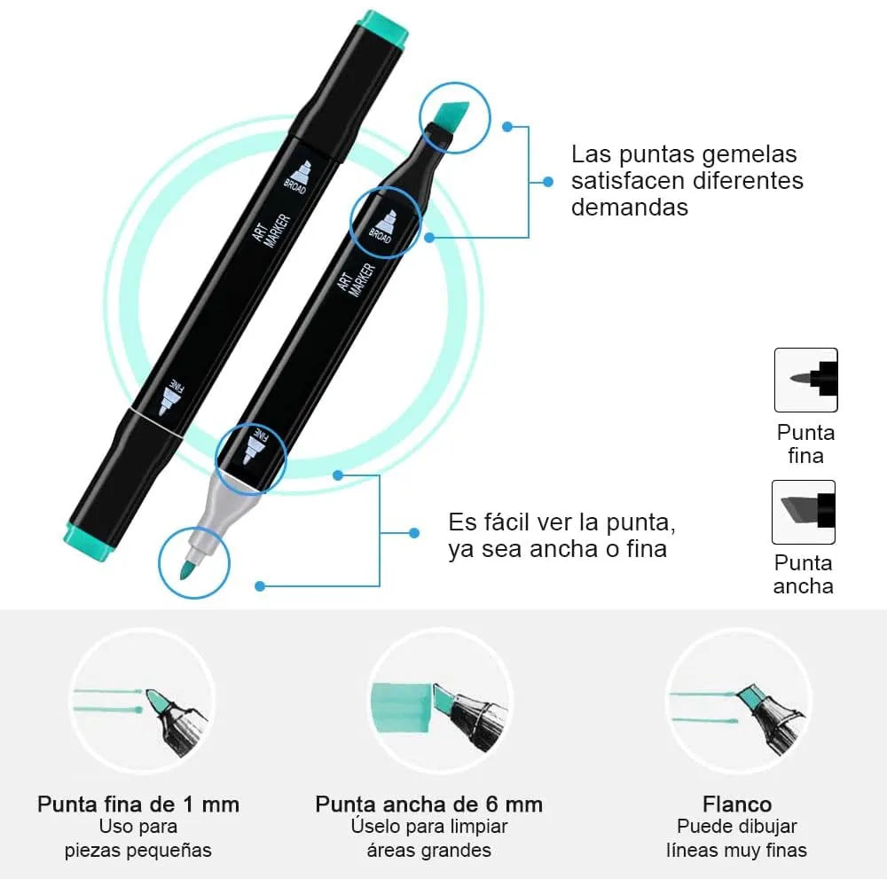 Set de 80 Marcadores Doble Punta Touch Yuzu