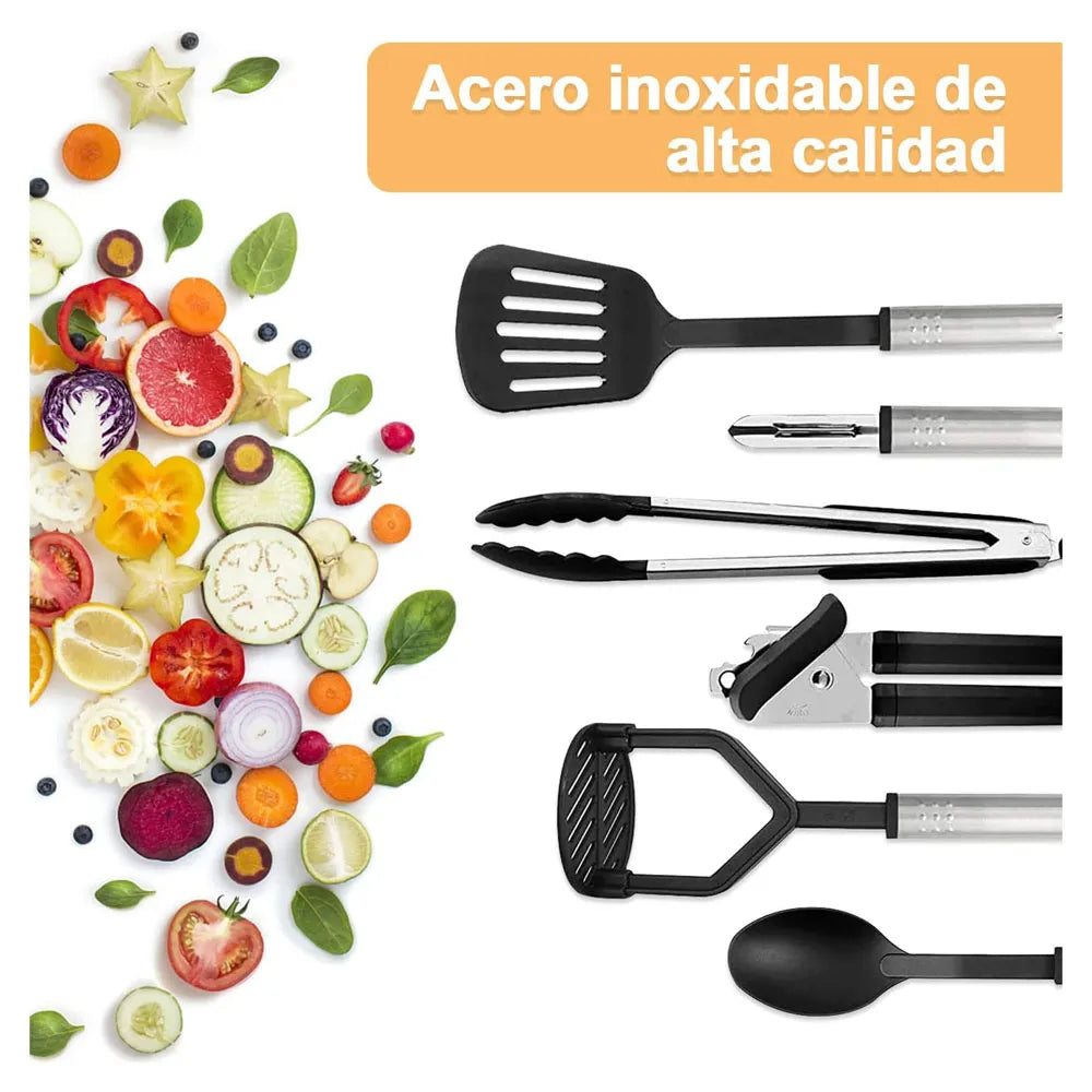 Set de Utensilios para Cocina de Silicona 25 Piezas