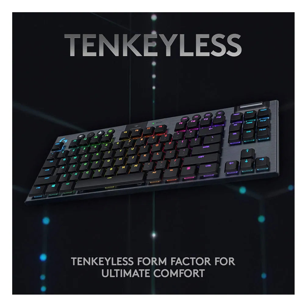 Teclado Mecánico Gamer Inalámbrico Logitech TKL Tactile G915 Color Negro