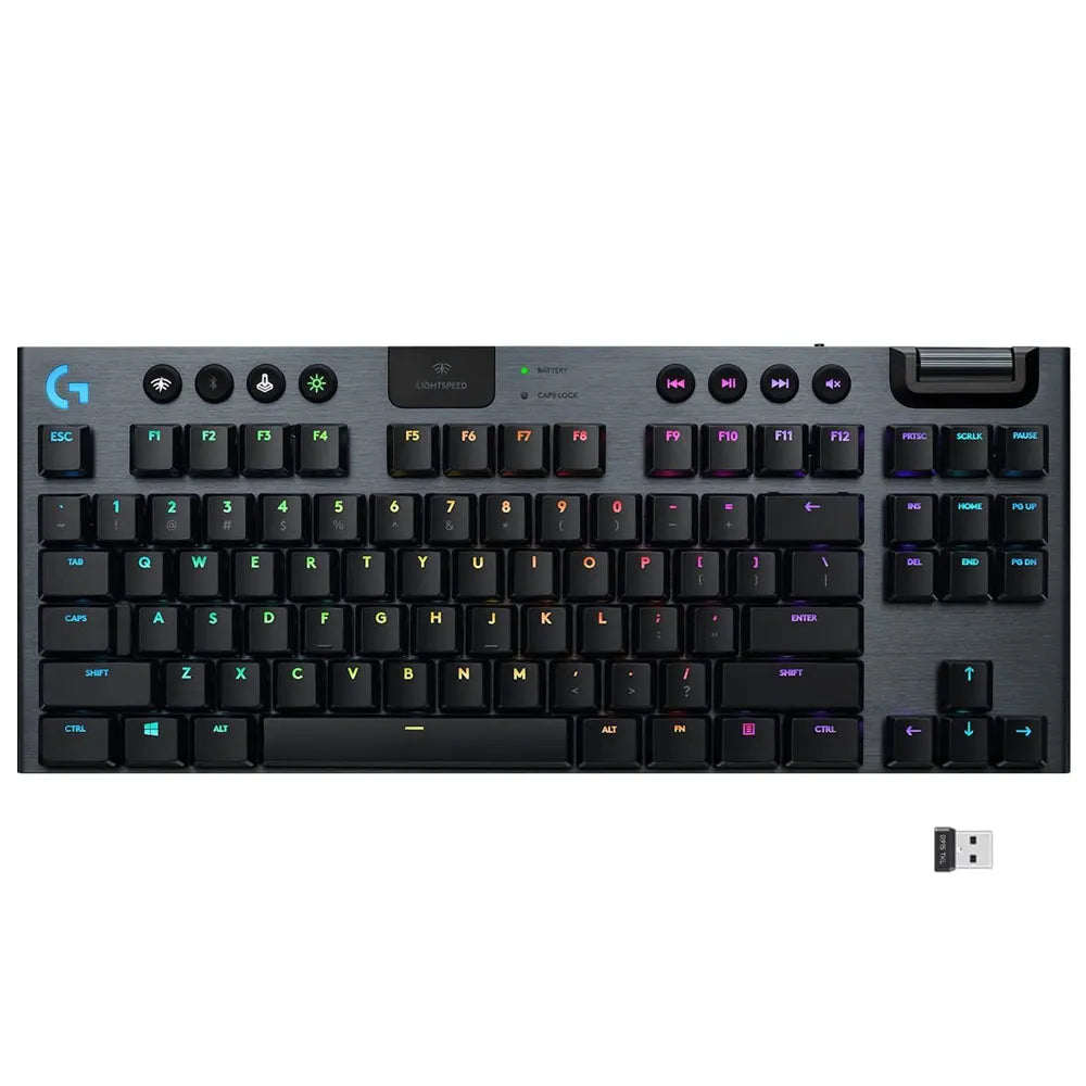 Teclado Mecánico Gamer Inalámbrico Logitech TKL Tactile G915 Color Negro