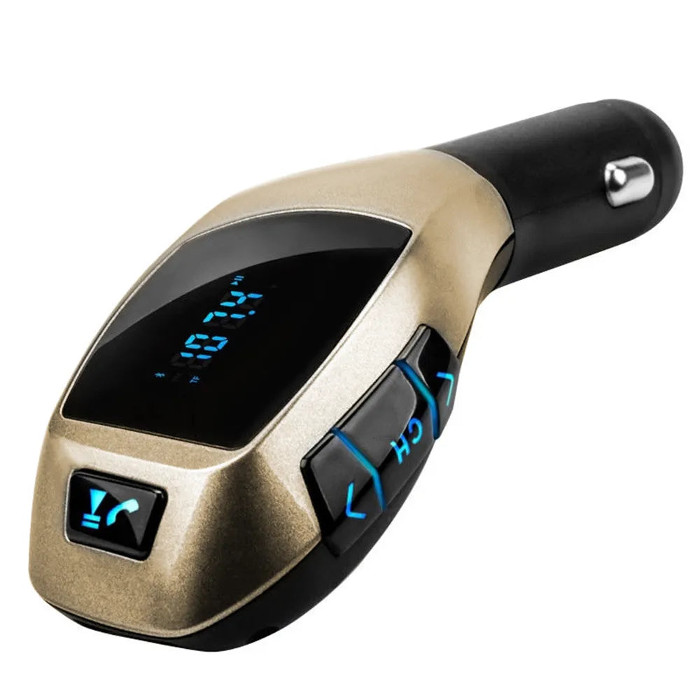 Transmisor Fm Bluetooth Para Autos X6 Color Dorado